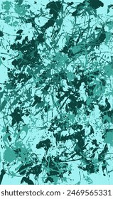 Turquoise grunge style background. Vector texture of paint, streaks, blotches