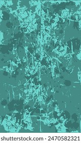 Turquoise grunge style background. Vector texture of paint, streaks, blotches