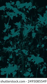 Türkisfarbener Grunge-Stil Hintergrund. Vektorgrafik Textur der Farbe, Streifen, Flecken