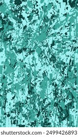 Turquoise grunge style background. Vector texture of paint, streaks, blotches