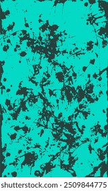 Turquoise grunge style background. Vector texture of paint, streaks, blotches