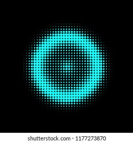 Turquoise halftone circles, dots pattern, vector, grunge. Comic texture background. Monochrome half-tone. Circle halftone Dots, Black and color geometric gradient for pop art designs.