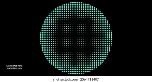 Turquoise halftone circles, dots pattern, vector, grunge. Comic texture background. Monochrome half-tone. Circle halftone Dots, Black and color geometric