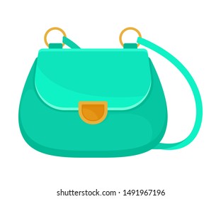 Turquoise handbag. Vector illustration on a white background.