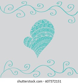 Turquoise heart doodle
vector sketch , flat icon