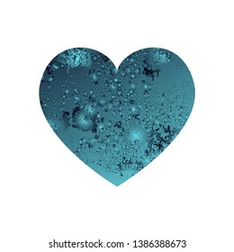 Turquoise heart with gradient and abstract texture isotated on white background. Element for greeting card, Valentine's Day, wedding. Creative concept. Vector illustration