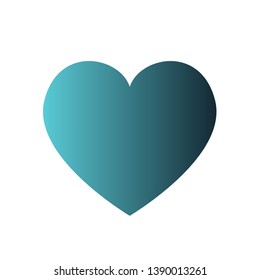Turquoise heart with gradient and abstract texture isotated on white background. Element for greeting card, Valentine's Day, wedding. Creative concept. Vector illustration