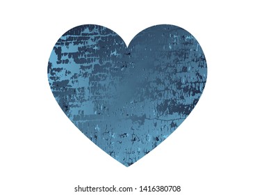 Turquoise heart with gradient and abstract texture isotated on white background. Element for greeting card, Valentine's Day, wedding. Creative concept. Vector illustration