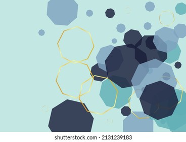 Turquoise Hexagon Background Blue Vector. Line Energy Illustration. Science Design. Gray Atom Techno. Honeycomb Template.