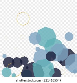 Turquoise Hexagon Background Transparent Vector. Polygon Innovation Background. Energy Backdrop. Dark Blue Line Interactive. Tile Texture.