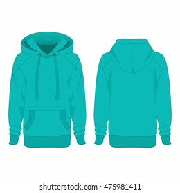 Turquoise hoodie isolated vector