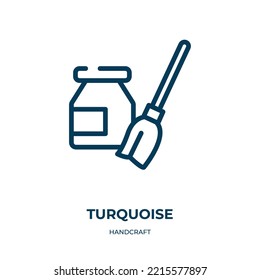 Turquoise icon. Linear vector illustration from handcraft collection. Outline turquoise icon vector. Thin line symbol for use on web and mobile apps, logo, print media.