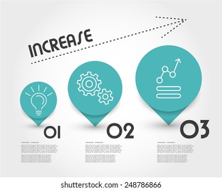 Turquoise Increase Infographic. Infographic Concept.