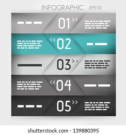 turquoise infographic five oblique options in middle. infographic concept.