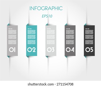 turquoise infographic rectangular tabs. infographic concept.