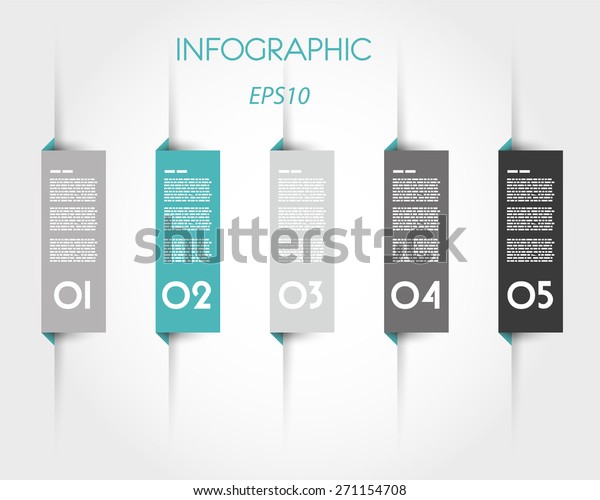 Turquoise Infographic Rectangular Tabs Infographic Concept Stock Vector ...