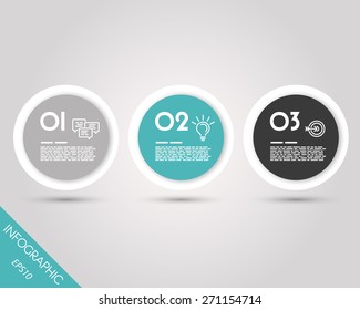 Turquoise Infographic Rings With Border. Infographic Concept.