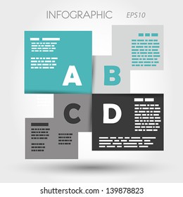 turquoise infographic squares ABCD. infographic concept.