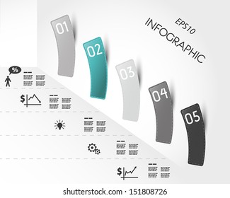 turquoise infographic wall with stickers. infographic concept.