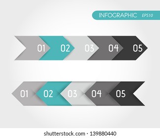 Turquoise Infographics Set Of Arrows. Infographic Concept.