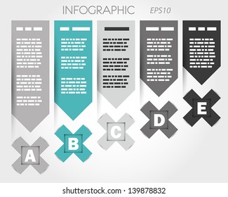 turquoise infpgraphic with x and labels. infographic concept.