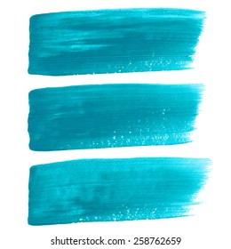 Turquoise ink vector brush strokes