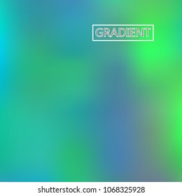 Turquoise iridescent holographic background. Foil rainbow texture. Abstract soft pastel colors backdrop. Trendy creative vector cosmic gradient. Vibrant print illustration. Creative neon template.