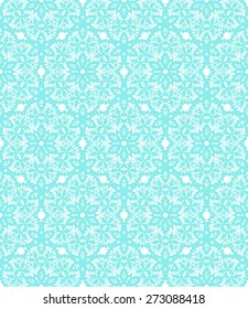 Turquoise lace with floral pattern on a white background