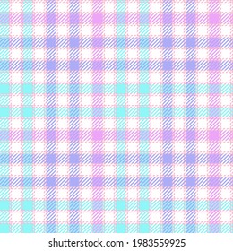 Turquoise, lilac and mauve plaid. Seamless vector check suitable for fashion, home decor and stationary.