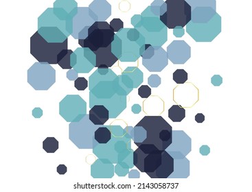 Türkisfarbene Linie, weißer Vektorgrafik. Honeycomb Fragment Illustration. Technologie-Mosaik. Dark Blue Polygon Industrial. Kleine Textur.