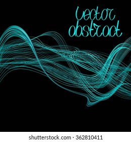 Turquoise Lines and Azure Waves. Vector Illustration