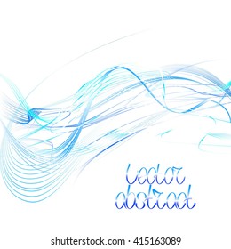 Turquoise Lines and Blue Waves. Vector Illustration