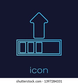 Turquoise Loading line icon isolated on blue background. Upload in progress. Progress bar icon. Vector Illustration