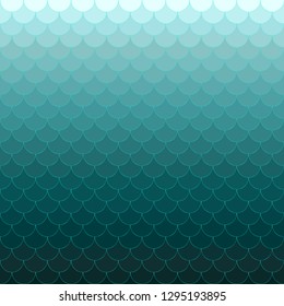 Turquoise mermaid scales vector background