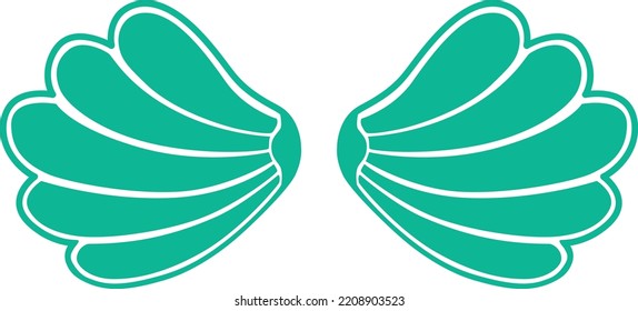 turquoise  Mermaid Shell Bra for swimming – fairytale vector