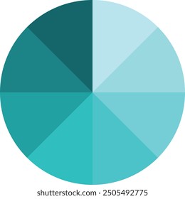 turquoise monochrome color in circle shape and combination with its elegance and depth.