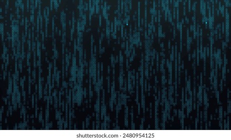 Turquoise mosaic background in technology concept. Abstract green LED squares. Technology digital square turquoise color background. Green pixel grid background. Vector illustration