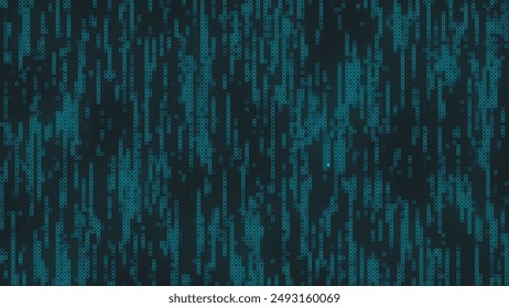 Turquoise mosaic background in technology concept. Abstract green LED squares. Technology digital square turquoise color background. Green pixel grid background. Vector illustration