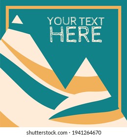 Turquoise and Mustard Graphic Waves Mountain Template