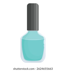 Turquoise nail polish in a glass bottle with a black cap, perfect for beauty and fashion projects