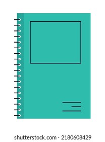 turquoise notebook icon on white background