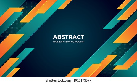 Turquoise and orange colors modern background design