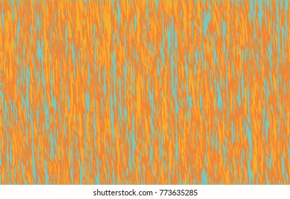 Turquoise and orange digital strokes background. Horizontal lines backdrop. Grunge textured vector for web design or festival invitation. Wooden structure immitation.