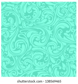 Turquoise ornamental pattern (seamless and editable)