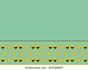 Turquoise page template with an intricate traditional Islamic pattern