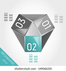 turquoise paper infographic element with three options. infographic concept.