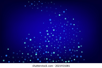 Turquoise Particle Carnaval Blue Vector Background. Effect Confetti Pattern. Celebrate Rhombus Postcard. Blue Decoration Texture.