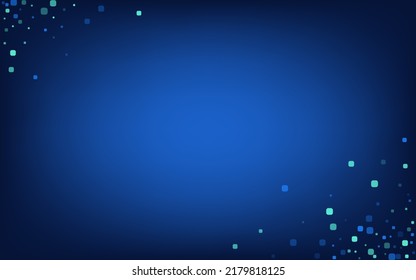 Turquoise Particle Effect Blue Vector Background. Falling Rhombus Postcard. Abstract Confetti Pattern. Blue Independence Wallpaper.
