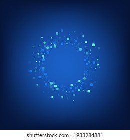 Turquoise Particle Flying Blue Vector Background. Top Confetti Backdrop. Invitation Rhombus Illustration. Blue Decoration Card.