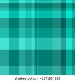 Turquoise pattern background tartan, place vector seamless check. Azul fabric textile plaid texture in teal and turquoise colors.